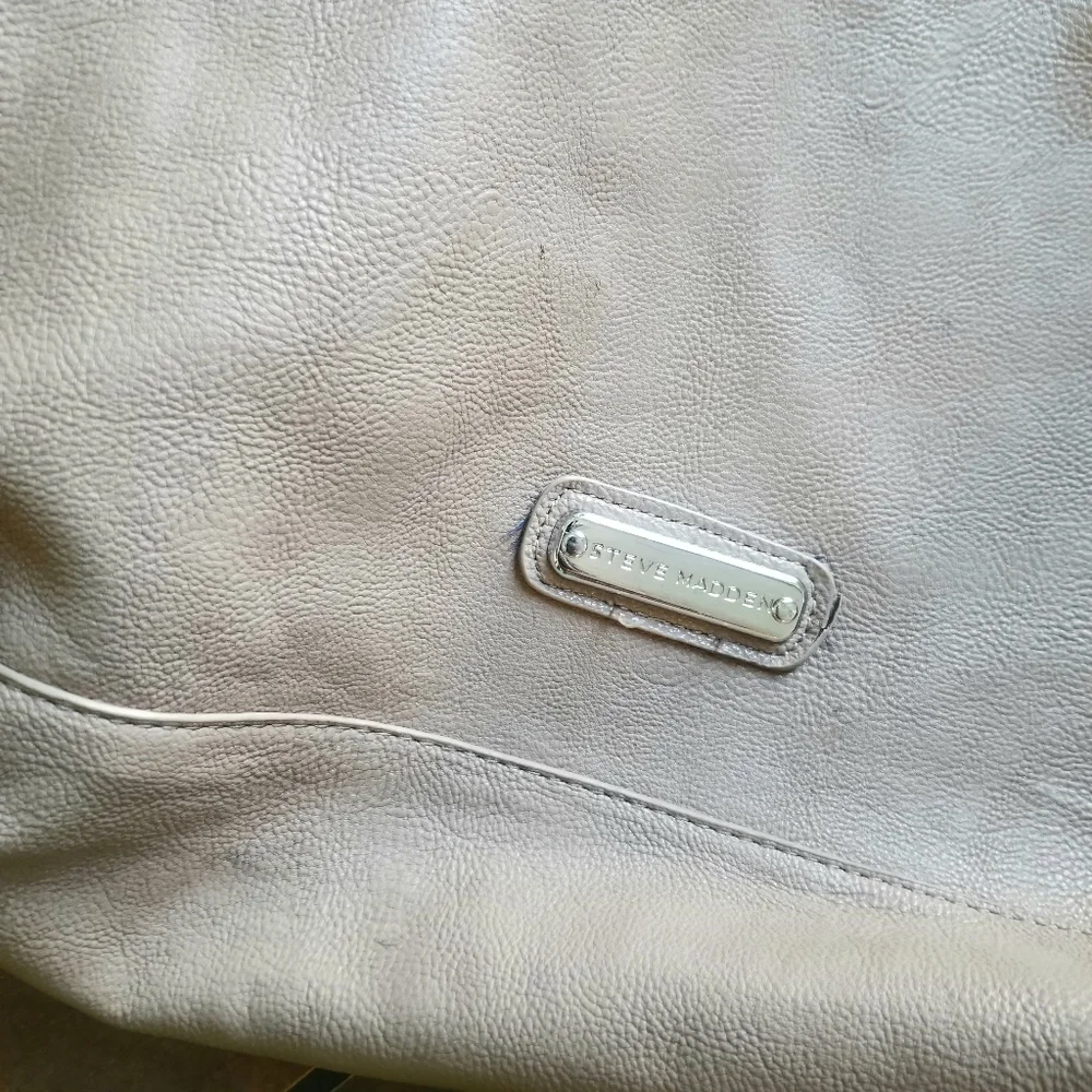 Steve Madden Beige Large Open Top Tote Bag Purse